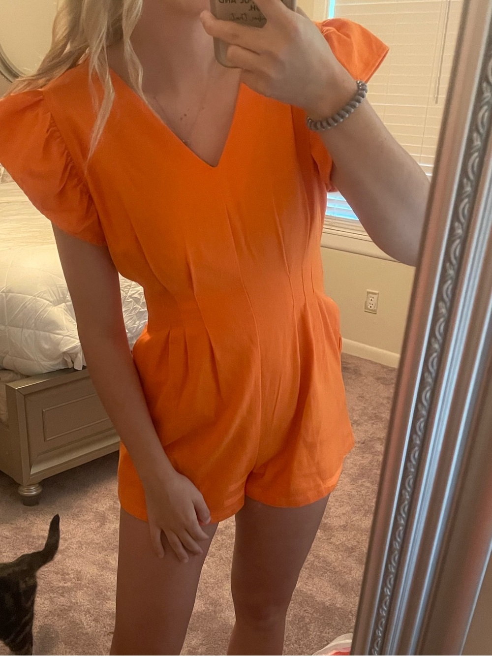 🍊 Day + Moon “Orange You Glad” V-Neck Romper 🍊